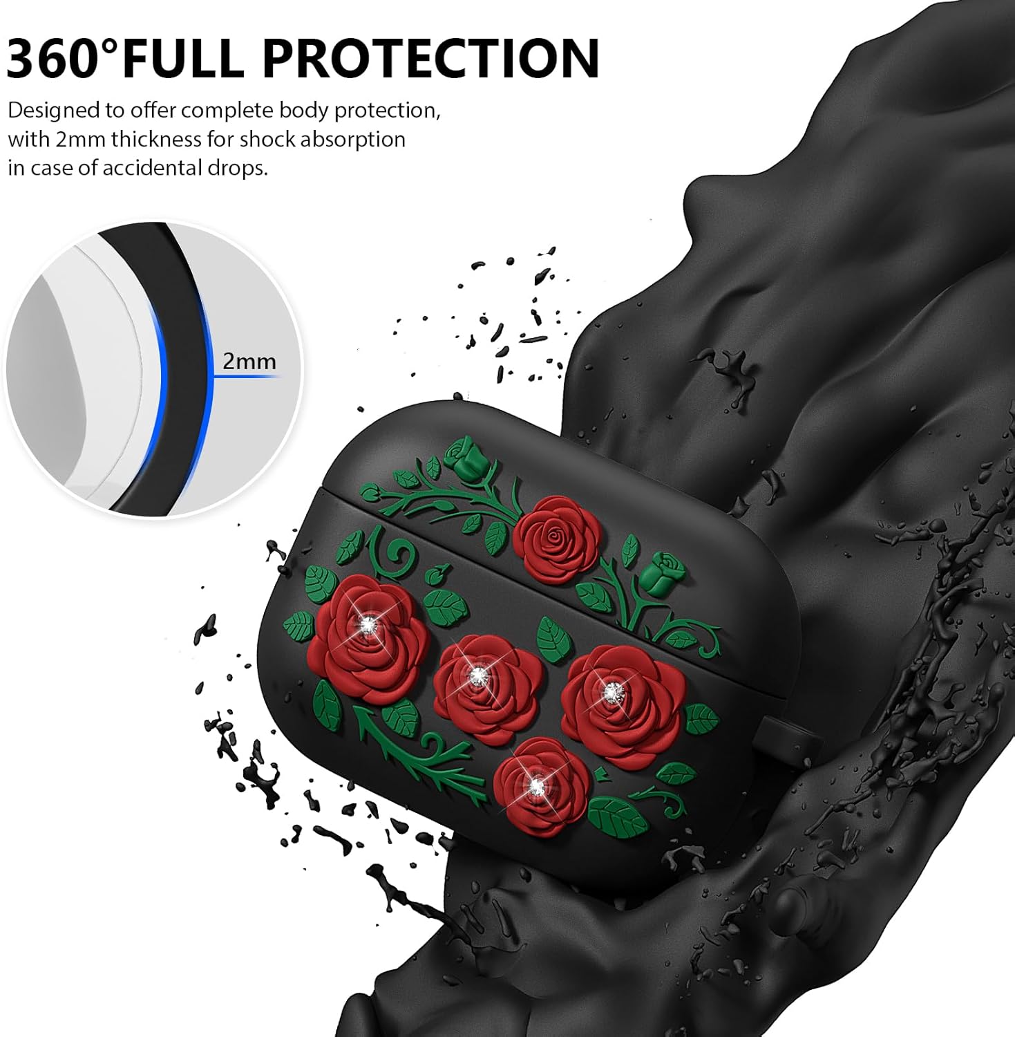 BloomBuds– 3D Rose AirPods Pro Case Set
