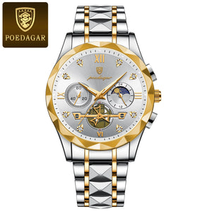 Luxury Stainless Steel Men's Watch with Diamond Accents