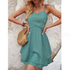 WOLFF Ruched Mini Dress - Summer V-neck Bodycon